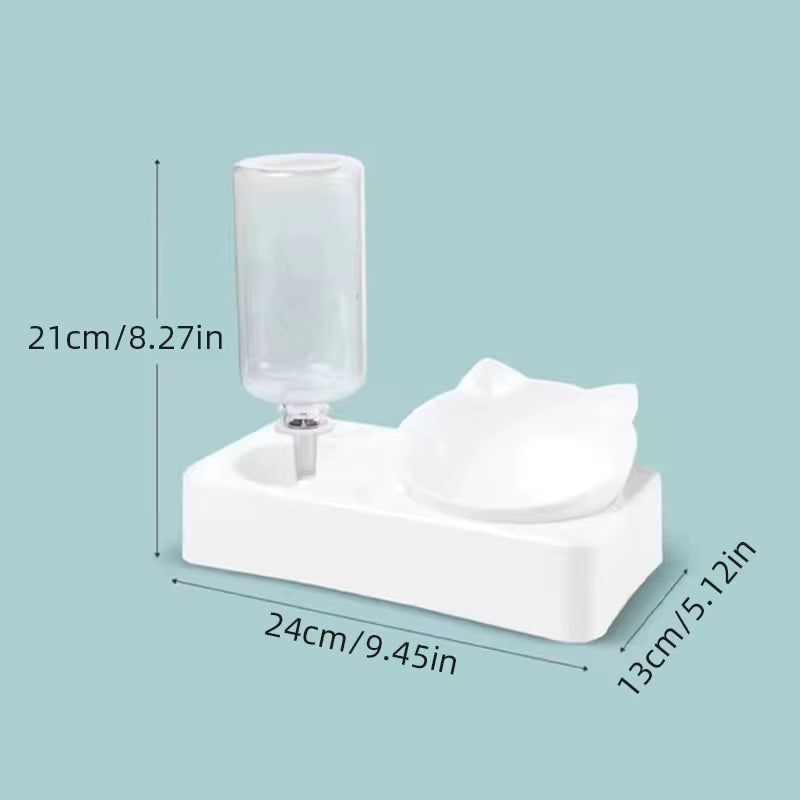 Pet Bowl 15 Degrees Tilt to Protect Cervical Vertebrae Dog Food Bowl Automatic Drinking Feeder Pet Feeding Supplies