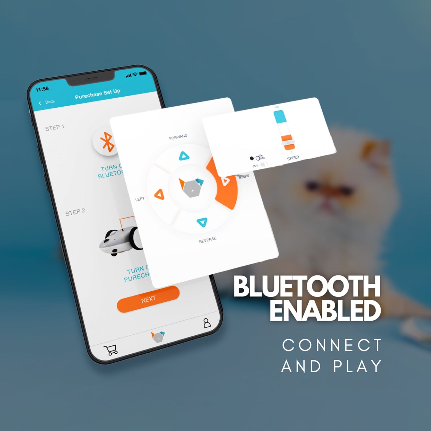 Purechase Smart Cat Toy, Interactive Automatic Mouse Shaped Toy for Pets, App Enabled with Adjustable Speed, Flip Modes, Replaceable Plush Tail and USB Charging for Kittens and Dogs