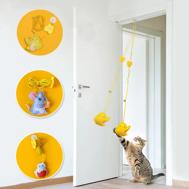Interactive Cat Toy Hanging Simulation Cat Toy Funny Self-Hey Interactive Toy for Kitten Playing Teaser Wand Toy Cat Supplies