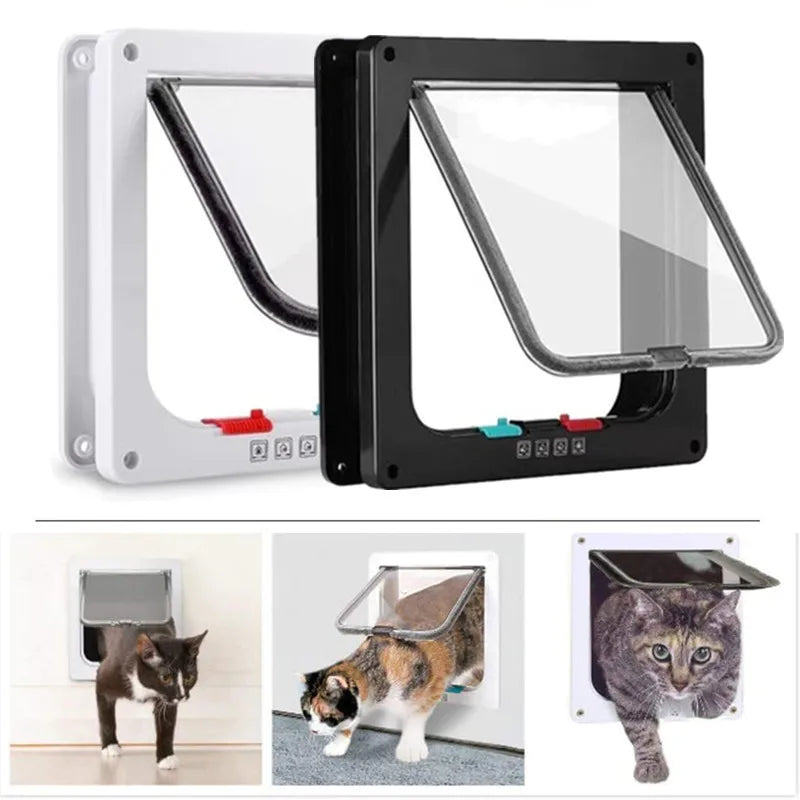 Security Lock Flap Door for Dog Cats Kitten ABS Plastic Small Pet Gate Door Kit Cat Dogs Flap Doors Dog Cat Accessories