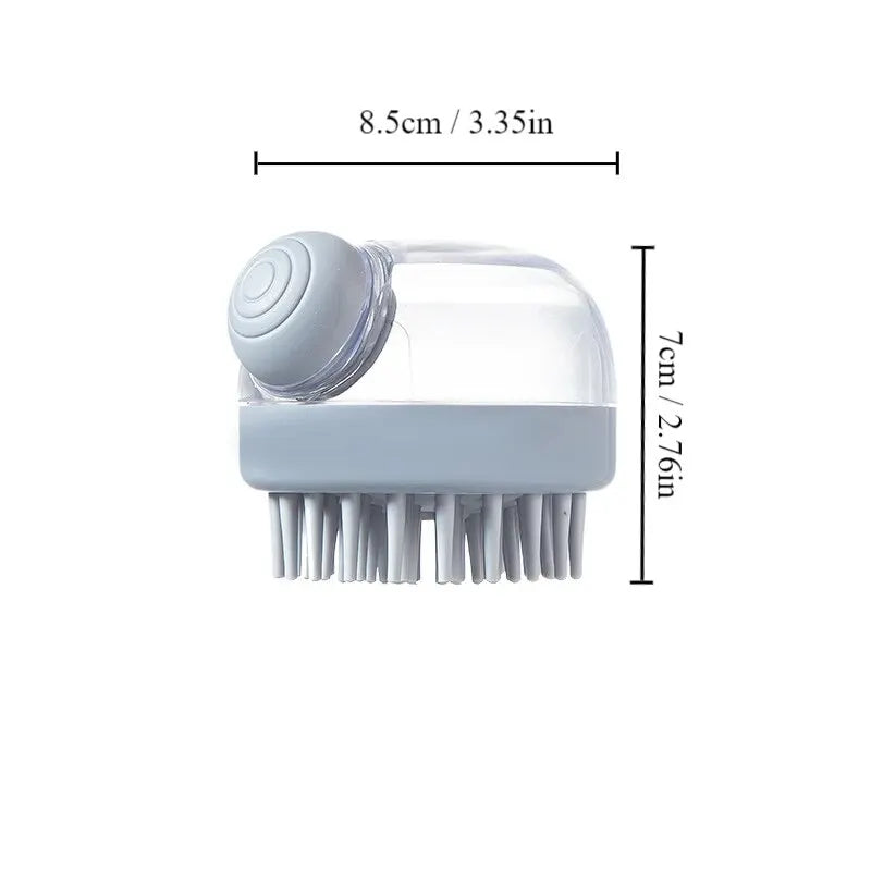 1Pc Pet Bath Brush Soft Silicone with Shampoo Dispenser Gentle Massage for Grooming and Cleaning Fur and Hair