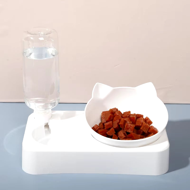 Pet Bowl 15 Degrees Tilt to Protect Cervical Vertebrae Dog Food Bowl Automatic Drinking Feeder Pet Feeding Supplies