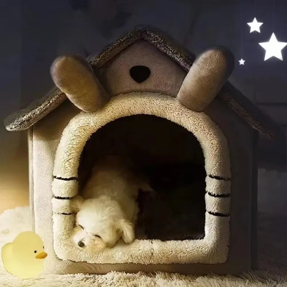 1-Piece Cat and Dog House Puppy Dog House Four Seasons Universal Detachable Washable Dog House Pet Supplies Pet House Dog Beds