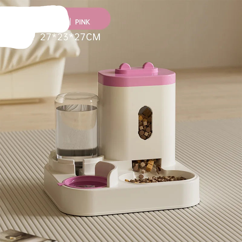 Automatic Feeder Cat Dog Food Bowl with Water Fountain Pet Large Food Storage Dispenser Container Puppy Pet Kitten Accessories