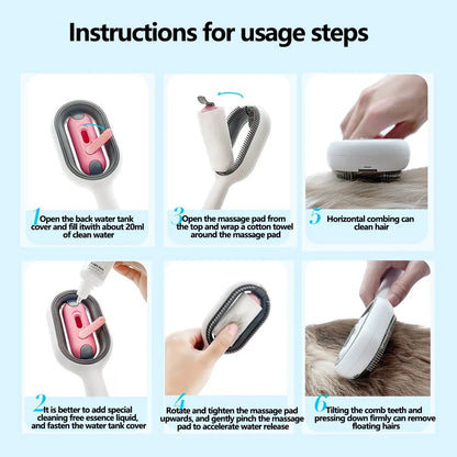 Grooming Brush Cleaning Massage Remover Comb for Cat Dog General Supplies with Water Tank Pets Products Accessories