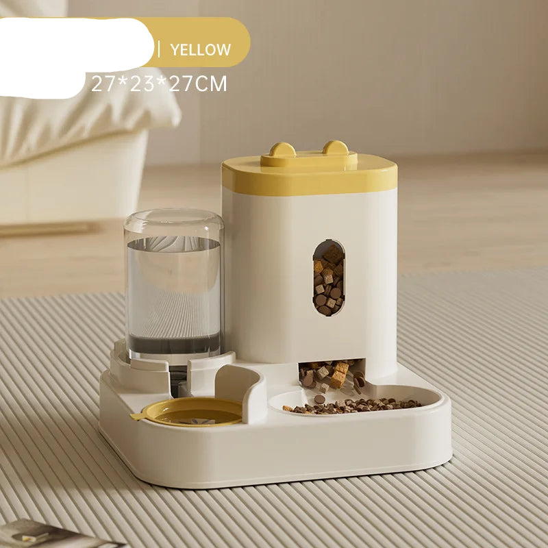 Automatic Feeder Cat Dog Food Bowl with Water Fountain Pet Large Food Storage Dispenser Container Puppy Pet Kitten Accessories