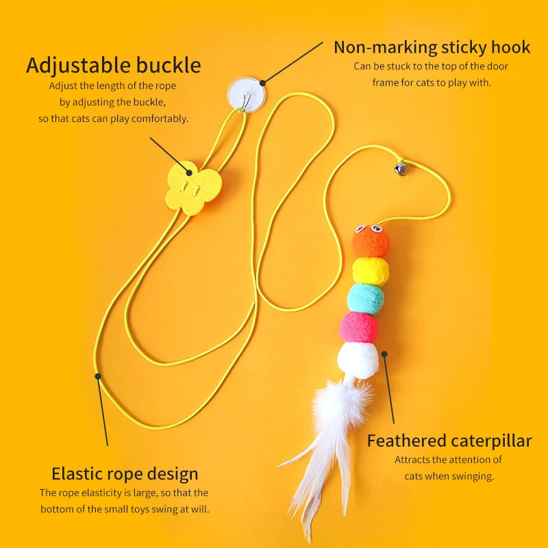 Interactive Cat Toy Hanging Simulation Cat Toy Funny Self-Hey Interactive Toy for Kitten Playing Teaser Wand Toy Cat Supplies
